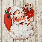 New - Christmas Hanging Santa Face Metal Sign Vintage Inspired - 18 5 w  X 16 h