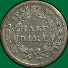 1837 No Stars  Large Date Seated Liberty Half Dime Very Fine Vf Coin  44345
