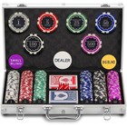 300pcs Professional Poker Chip Set - 11 5g Clay Chips  Aluminum Case  Cards   Di