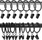 Curtain Rings With Clips 1 5 Inch Set 20 Heavy Duty Black-1 5inch-20pcs 