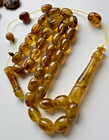 Natural Baltic Amber 25g  Islamic Prayer Rosary Barrel 33 Beads Tasbih Misbaha