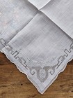 Vintage Hand Embroidered Handkerchief Bridal White Delicate Ladies Hanky French