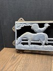 Large Vintage Cast Iron  Farm Animal Themed Bench Back