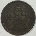 1835 Prince Edward Island Ships Colonies Commerce 1 2 Penny Coin  Details  20037