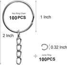 50pcs Bulk Keychain Set With Split Key Rings   Chains  1 Inch      Durable Nickel