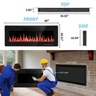 60  Electric Fireplace recessed wall Mounted ultra Thin low Noise remote Control