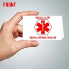 Medical Condition And Emergency Contact Folding Wallet Id Card  5 Pack