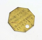 Vintage Us Coast Guard Depot Metal Shop Brass Employee Chit Time Tool Check Tag