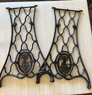 Antique  Singer Treadle Cast Iron Sewing Machine Legs Wheels