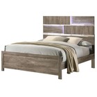 Kings Brand Furniture 6-piece King Size Bedroom Set  Light Brown With Led