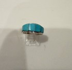Vintage Navajo Sterling Silver Turquoise Channel Inlay Band Ring Size 8 5 Signed