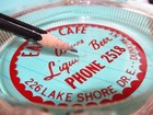 Eagle Cafe Vintage Glass Ashtray Dunkirk Ny - Wine   Beer Advertising