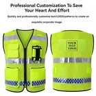 Fluorescent Yellow Traffic Security Vests Safety Reflective Jacket For Cycling M