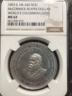1893 Il Hk-242 So Called Dollar Sc 1 Mccormick Reaper Dollar World Expo Ngc Ms62