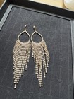 Vintage Crystal Drop Chandelier Gold Plated Earrings 