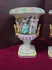 Genuine  Italian Capodimonte Urns vase Relief Nude 9 1 2 
