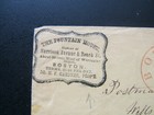  11a 1850s Cover  Boston Hotel Advertisement  Ma To Vt  New Years Day Cancel