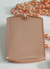 Solid Pure Copper Heavy Duty Polished Dog Tag Necklace Pendant Free Engrave