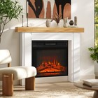 Modern Fireplace Mantel  Fireplace Surround With Leg  Natural Wood
