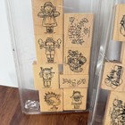 Lot Of 4 Vintage Stampin Up Wood Stamp Sets Christmas Thanksgiving Valentine