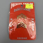 Premier Emblem Sergeant 1    3 Stripe Police Collar Pins Insignia Gold Nos