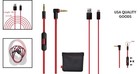 Replacement Aux Cable With Built-in Mic For Beats Headphones - Red   Charger
