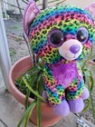 Ty Beanie Boos Trixie Jumbo Leopard   17    Justice Exclusive  2015 Rainbow 