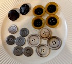 Lot Vintage antique Large Black mother Of Pearl Buttons sewing crafts collectors