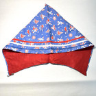 Vintage Handmade Child s Bonnet Sailor Nautical 1940s Fabric Blue Red Lined