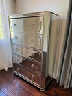 Z Gallerie Simplicity Mirrored 5-drawer Tall Chest     Glam Style     Excellent
