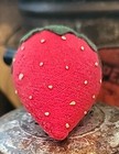 Sewing Pin Cushion Strawberry Handmade Felt Cotton Stuffed Early 1900s 3 