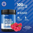 Amino Energy Pre Workout Powder Blue Raspberry 65 Servings Optimum Nutrition