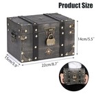  Wooden Treasure Chest With Lock  Vintage Pirate Chest Keepsakes Box For Medium