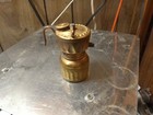 Antique Justrite Xray Brass Carbide Miner s Lamp Nickel Missing Cap Braces Refle