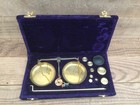 Vintage Chemist Apothecary  Jewellers Brass Balance Scales Travel Set