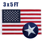 3x5 Ft Us American Flag Heavy Duty Embroidered Stars Sewn Stripes Grommets Nylon