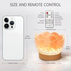 Himalayan Salt Lamp  Pink  Wooden Base  10 Levels Of Light Intensity Adjustme   