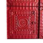 Vtg Red Tin Ceiling Tiles Decorative Panels Rustic Wall Art Decor 6 In Set  Of 4