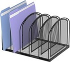 5-section Mesh Desk File Organizer Vertical File Holder Sorter Office Black