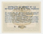 Andorra 1 Pesseta  19-12-1936 Pick 6 Unc Uncirculated Banknote