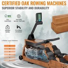 Water Rowing Machine - Foldable Rower For Home Gym With Lcd Monitor   Adjustable