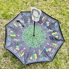 C-handle Inverted Reverse Umbrella  Women Travel   inside-out  Upside-down 