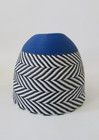 Zulu Telephone Wire Chevron Basket South Africa Black   White   Blue 7  Tall