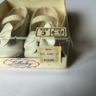 Lullaby Baby Shoes Vintage Girls Size 3 8-12 Months White Leather Flats Bows 