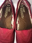 100  Authentic Toms Classic Women Canvas Shoes Red  Print Size 7 5