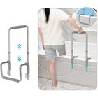 Adjustable Bathtub Grab Bar Safety Rail Support Clamp Stainless Steel Handle New