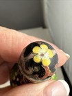 Vintage Chinese Black Cloisonne Enamel Floral Miniature Snuff Bottle 2 1 2 