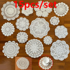 4 7-12in Vintage Hand Crochet Lace Doilies Flower Placemats Coasters 15pcs lot