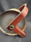 5in Hand Push Rusted Red Handled Roller Garden Seedling Dirt Packer Antique Usa