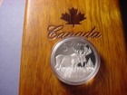 Canada 5 Dollar 1 Ounce 2004 Silver Set Stamps Moose Wood Box  35300
